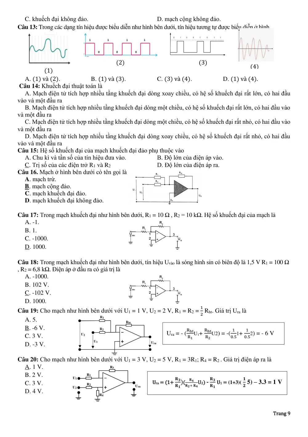 Đề cương ôn tập Học kì 2 Công nghệ Công nghiệp 12 năm 2024-2025 trường THPT An Khánh (Cần Thơ) - trang 9