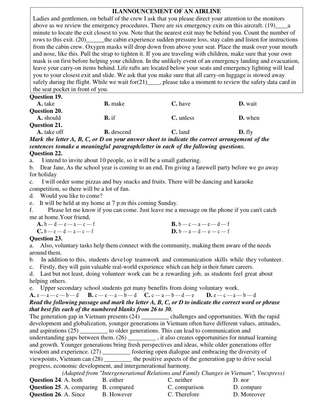 Đề cương ôn tập Giữa kì 1 Tiếng Anh 11 năm 2024-2025 trường THPT Hoàng Văn Thụ (Hà Nội) - trang 7