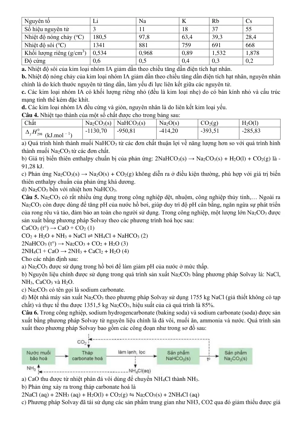 Đề cương ôn tập Học kì 2 Hóa học 12 năm 2025-2026 trường THPT Hoàng Văn Thụ (Hà Nội) - trang 9
