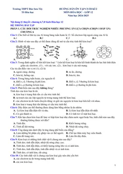 Trang đầu Đề cương ôn tập Học kì 2 Hóa học 12 năm 2024-2025 trường THPT Đào Sơn Tây (TP Hồ Chí Minh)