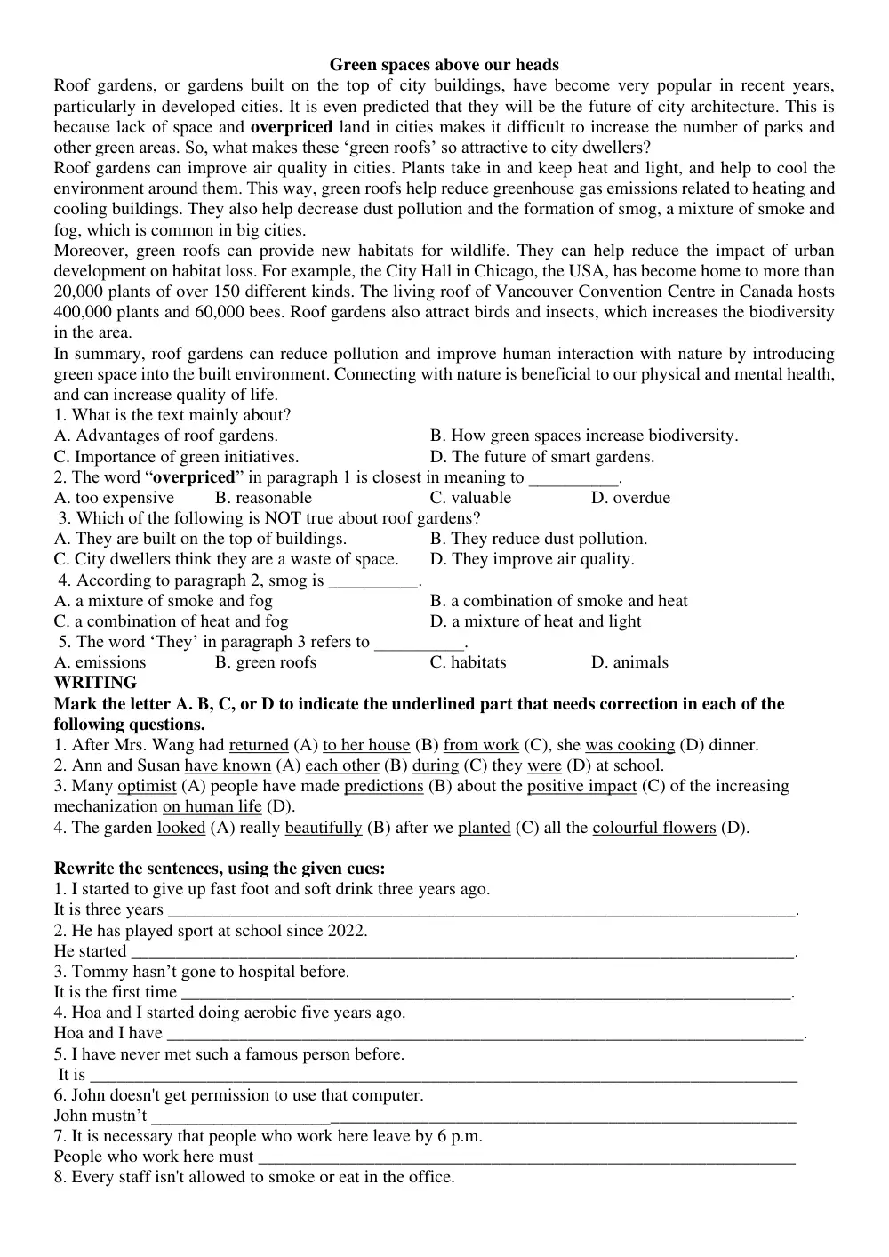 Đề cương ôn tập Giữa kì 1 Tiếng Anh 11 năm 2023-2024 trường THPT Bùi Thị Xuân (Lâm Đồng) - trang 5