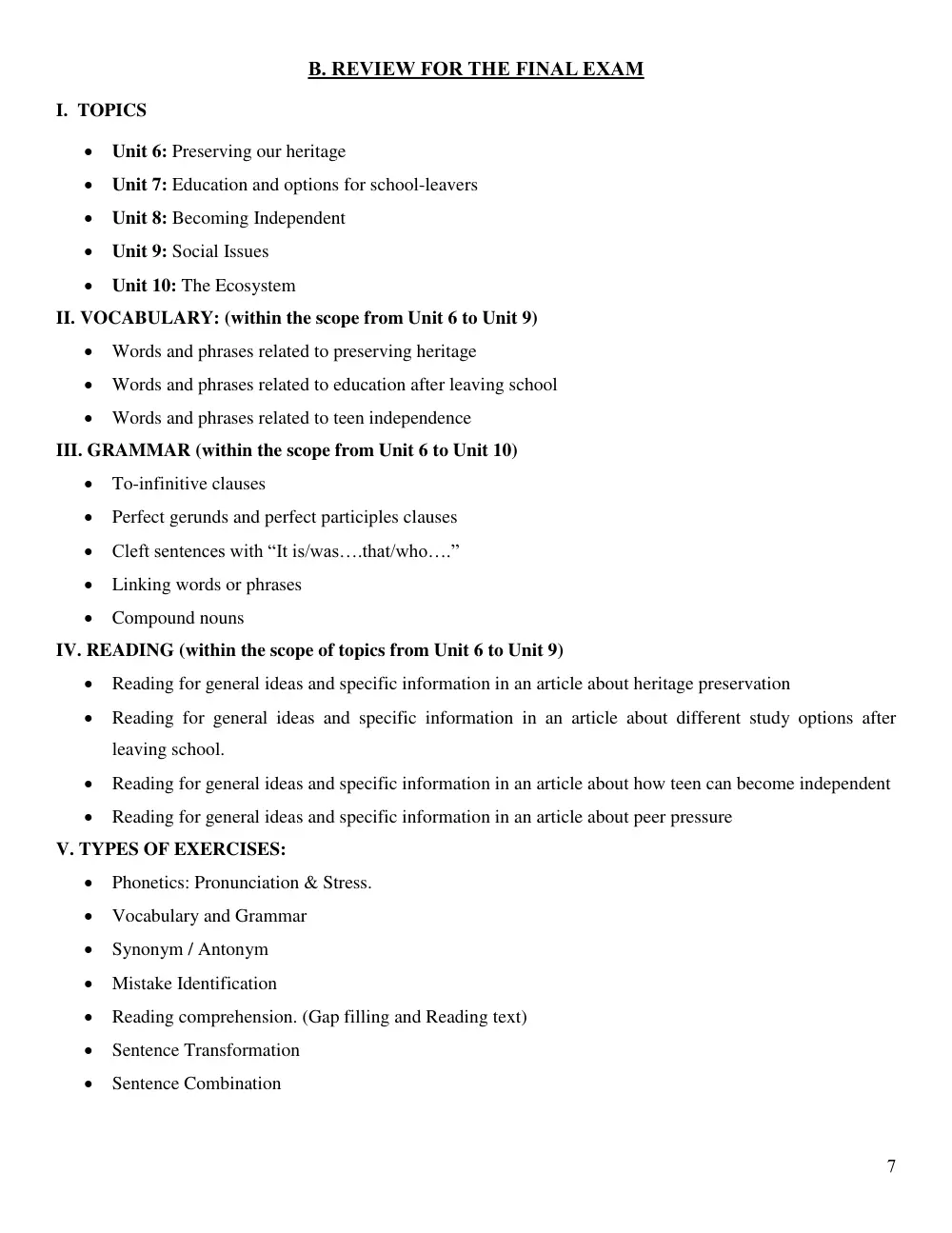 Đề cương ôn tập Học kì 2 Tiếng Anh 11 năm 2023-2024 trường THPT Trần Phú - Hoàn Kiếm (Hà Nội) - trang 7