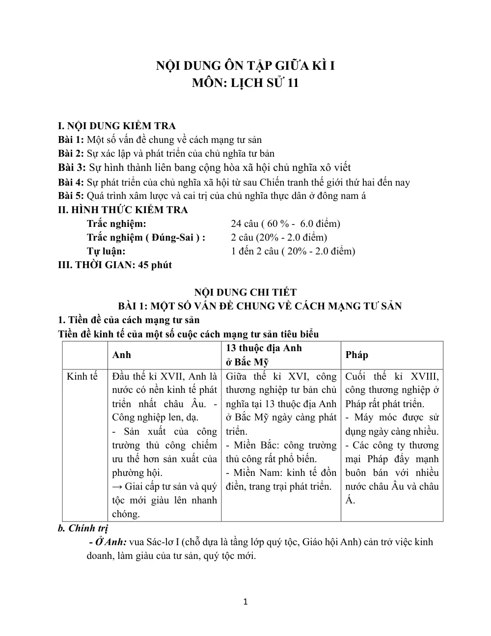 Đề cương ôn tập Giữa kì 1 Lịch sử 11 năm 2025-2026 trường THPT Bùi Hữu Nghĩa (Cần Thơ) - trang 1