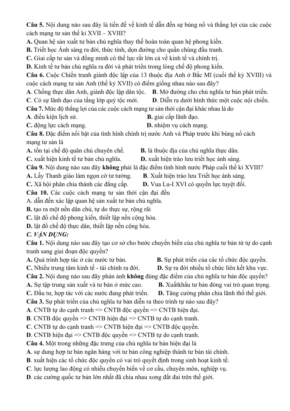 Đề cương ôn tập Giữa kì 1 Lịch sử 11 năm 2025-2026 trường THPT Hoàng Văn Thụ (Hà Nội) - trang 3