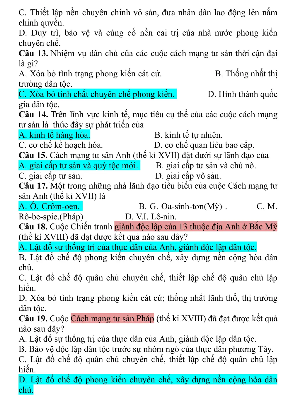 Đề cương ôn tập Giữa kì 1 Lịch sử 11 năm 2023-2024 trường THPT Phạm Phú Thứ (Đà Nẵng) - trang 3