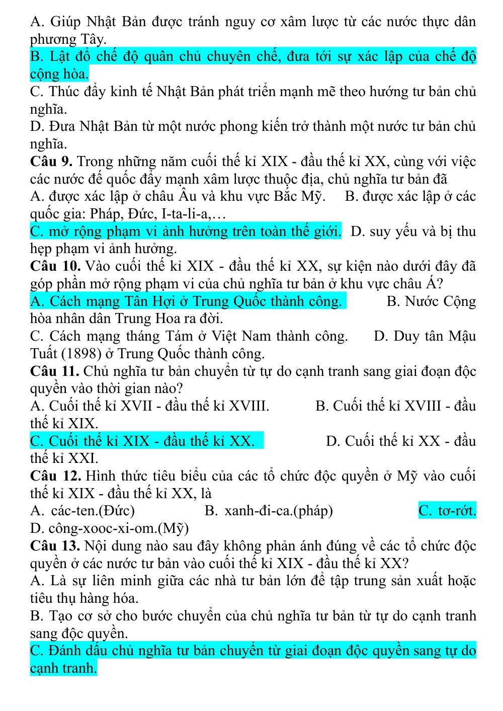 Đề cương ôn tập Giữa kì 1 Lịch sử 11 năm 2023-2024 trường THPT Phạm Phú Thứ (Đà Nẵng) - trang 6