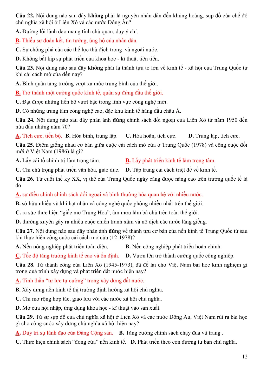 Đề cương ôn tập Học kì 1 Lịch sử 11 năm 2025-2026 trường THPT An Khánh (Cần Thơ) - trang 12