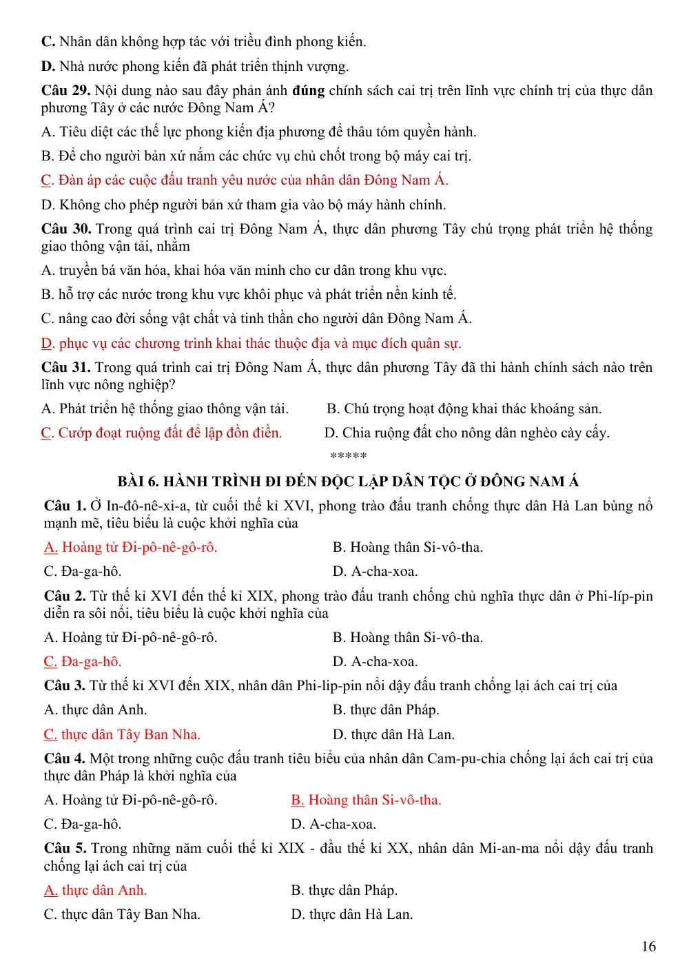 Đề cương ôn tập Học kì 1 Lịch sử 11 năm 2025-2026 trường THPT An Khánh (Cần Thơ) - trang 16