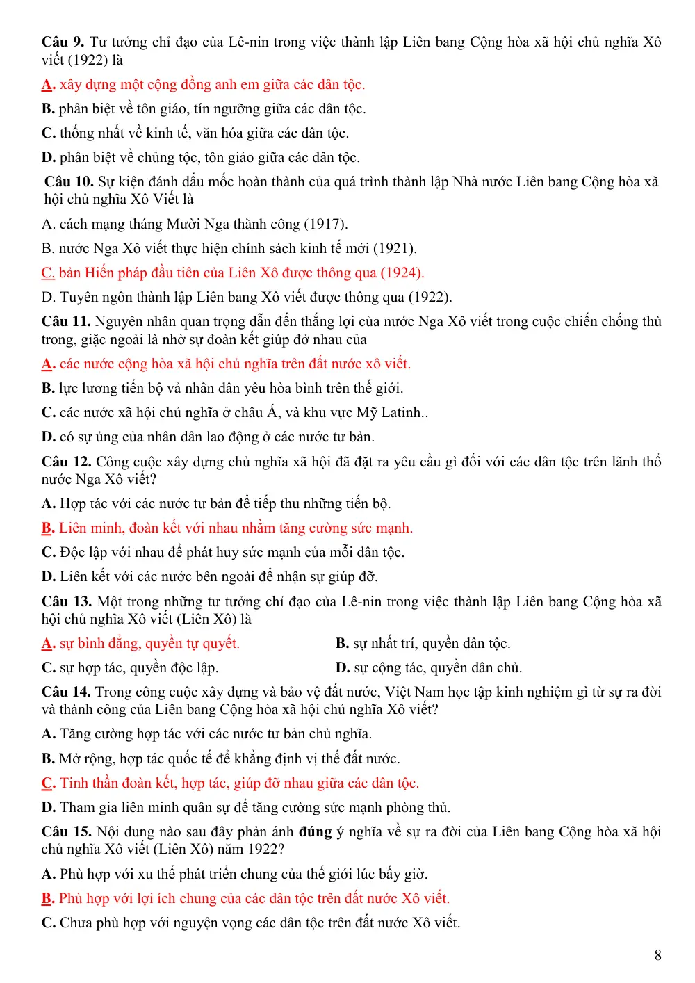 Đề cương ôn tập Học kì 1 Lịch sử 11 năm 2025-2026 trường THPT An Khánh (Cần Thơ) - trang 8