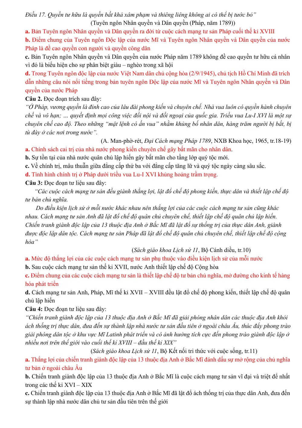 Đề cương ôn tập Học kì 1 Lịch sử 11 năm 2025-2026 trường THPT Gia Bình số 1 (Bắc Ninh) - trang 5