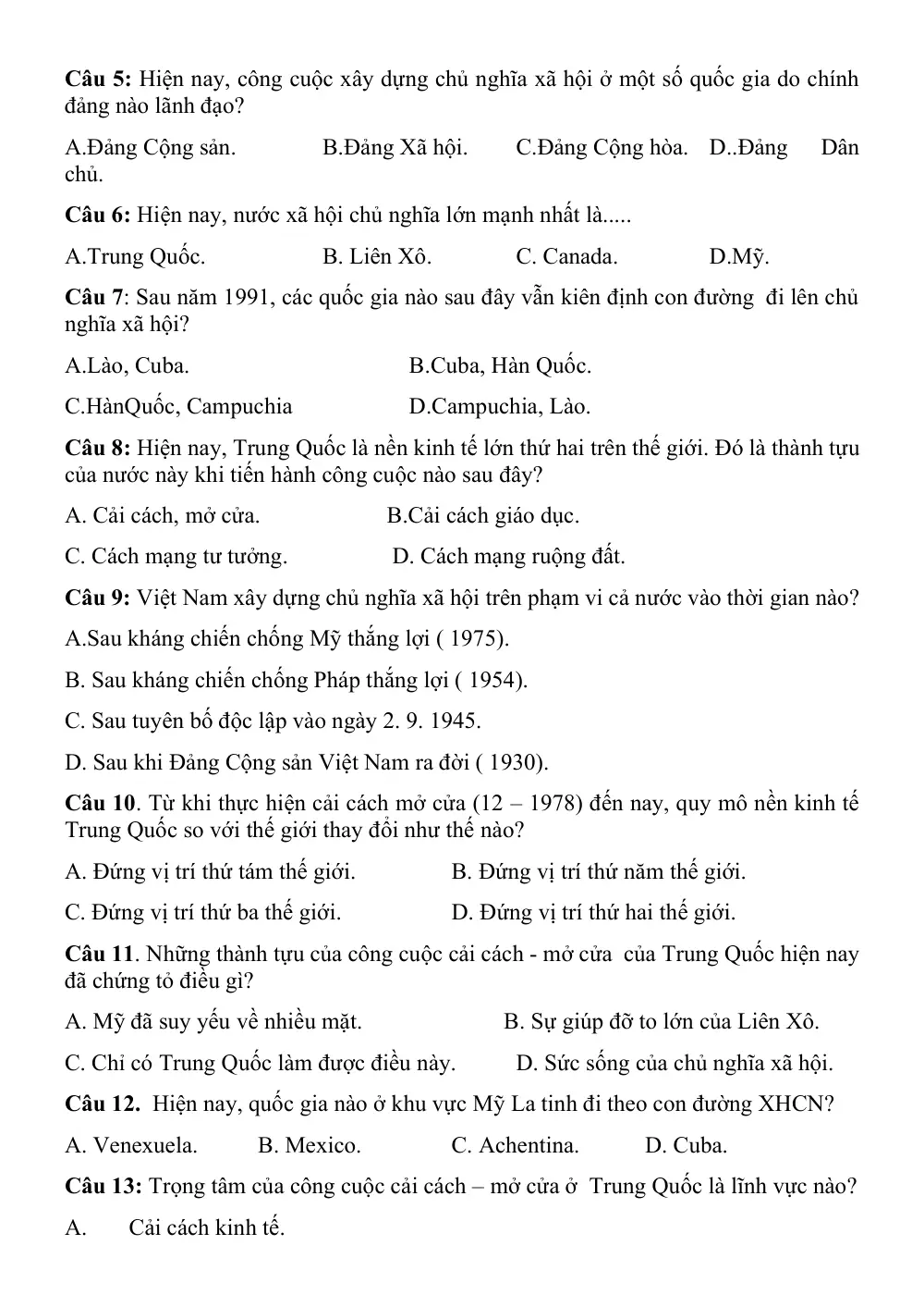 Đề cương ôn tập Học kì 1 Lịch sử 11 năm 2025-2026 trường THPT Phạm Phú Thứ (Đà Nẵng) - trang 6