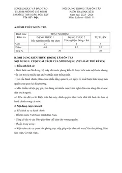 Trang đầu Đề cương ôn tập Học kì 2 Lịch sử 11 năm 2025-2026 trường THPT Đào Sơn Tây (TP Hồ Chí Minh)