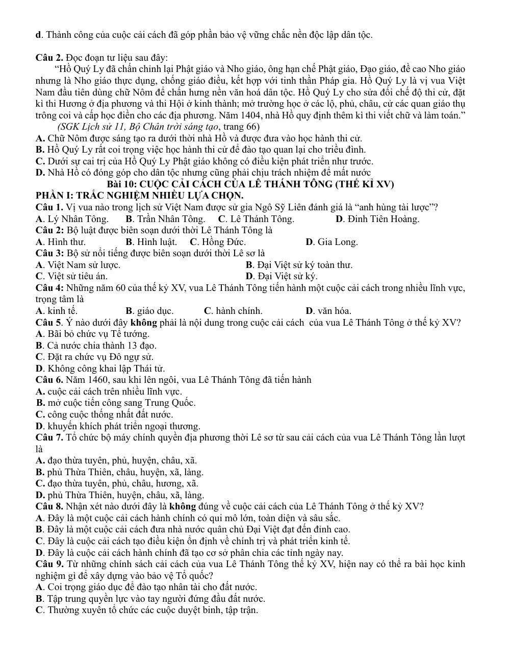 Đề cương ôn tập Học kì 2 Lịch sử 11 năm 2025-2026 trường THPT Phước Long (TP Hồ Chí Minh) - trang 4