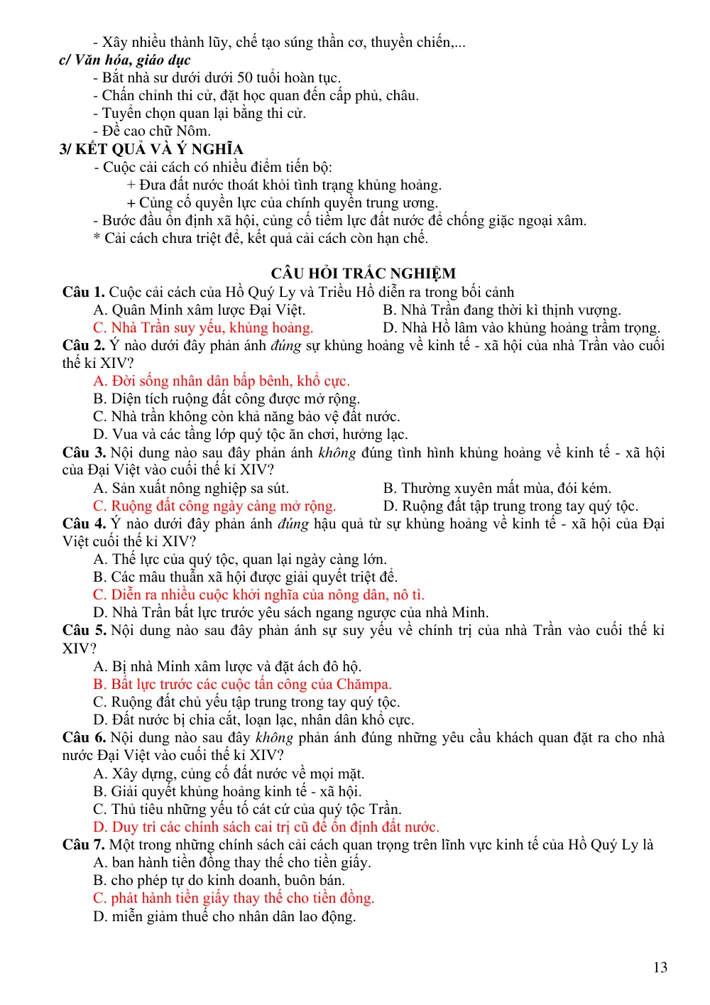 Đề cương ôn tập Học kì 2 Lịch sử 11 năm 2024-2025 trường THPT An Khánh (Cần Thơ) - trang 13