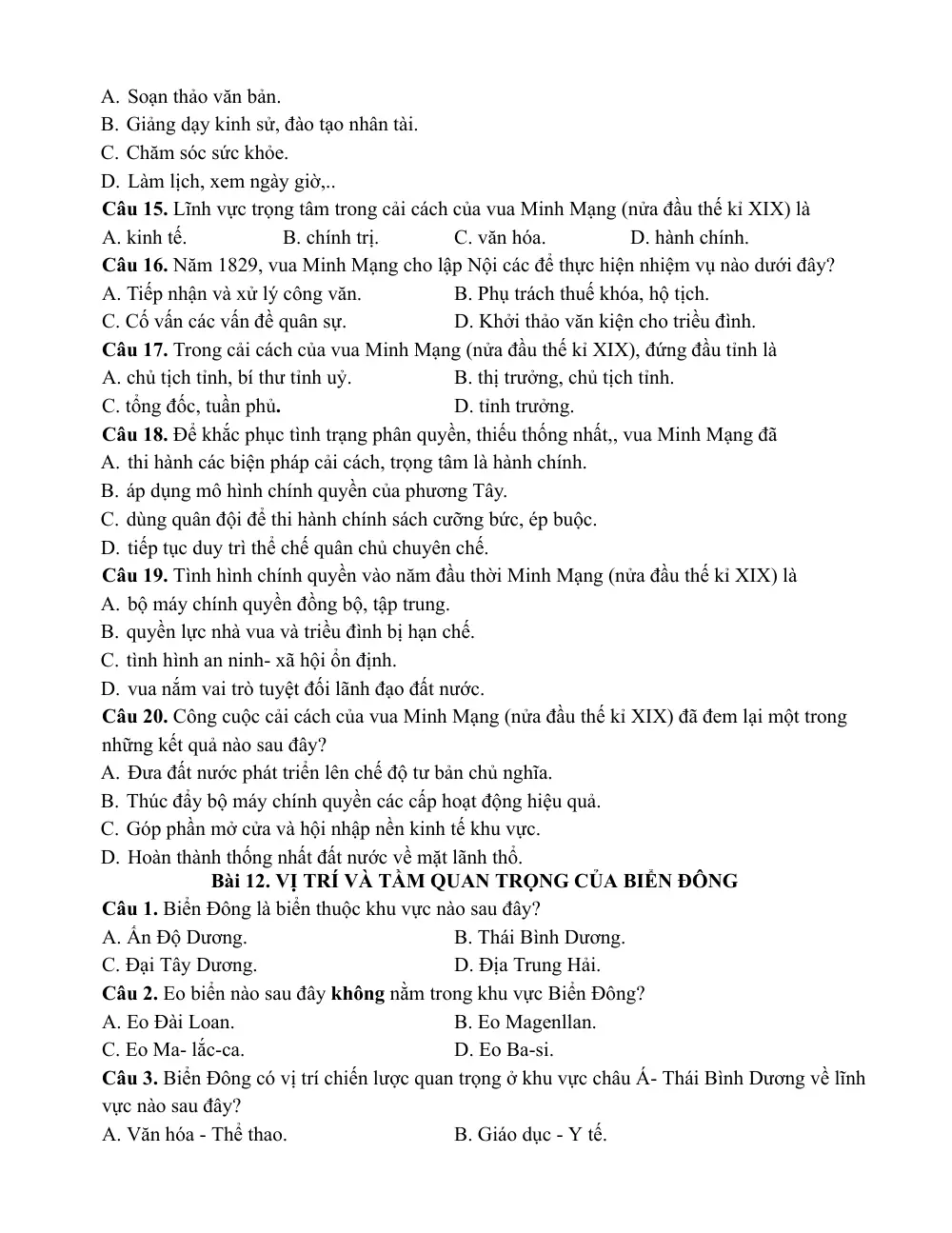 Đề cương ôn tập Học kì 2 Lịch sử 11 năm 2023-2024 trường THPT Phạm Phú Thứ (Đà Nẵng) - trang 5