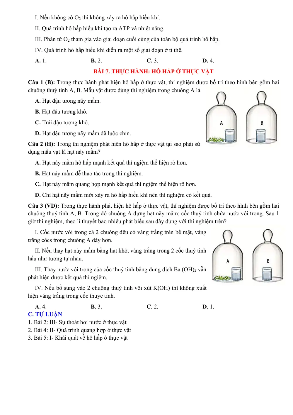 Đề cương ôn tập Giữa kì 1 Sinh học 11 năm 2023-2024 trường THPT Lê Quý Đôn (Đắk Lắk) - trang 12