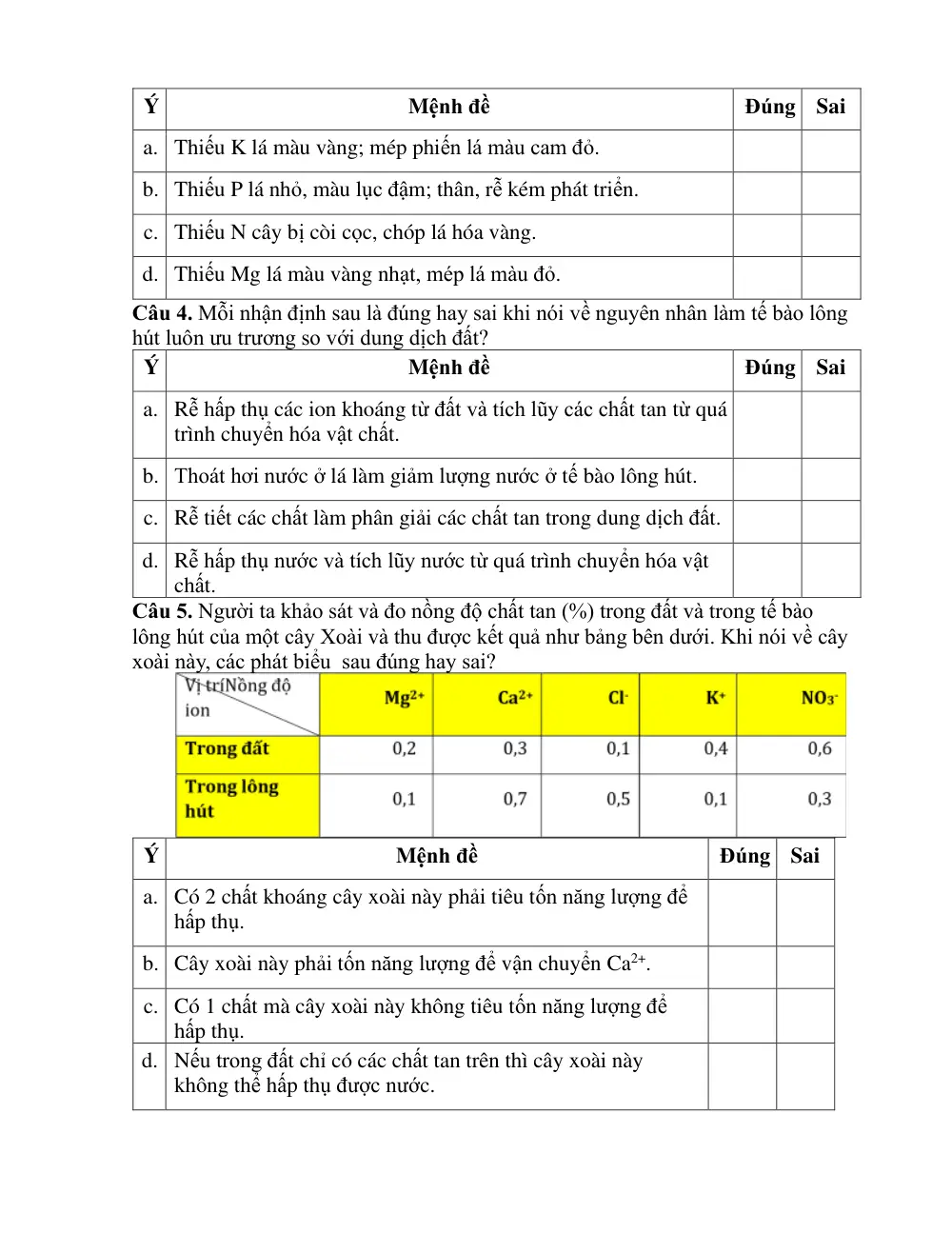 Đề cương ôn tập Giữa kì 1 Sinh học 11 năm 2024-2025 trường THPT Ngô Quyền (Đà Nẵng) - trang 12