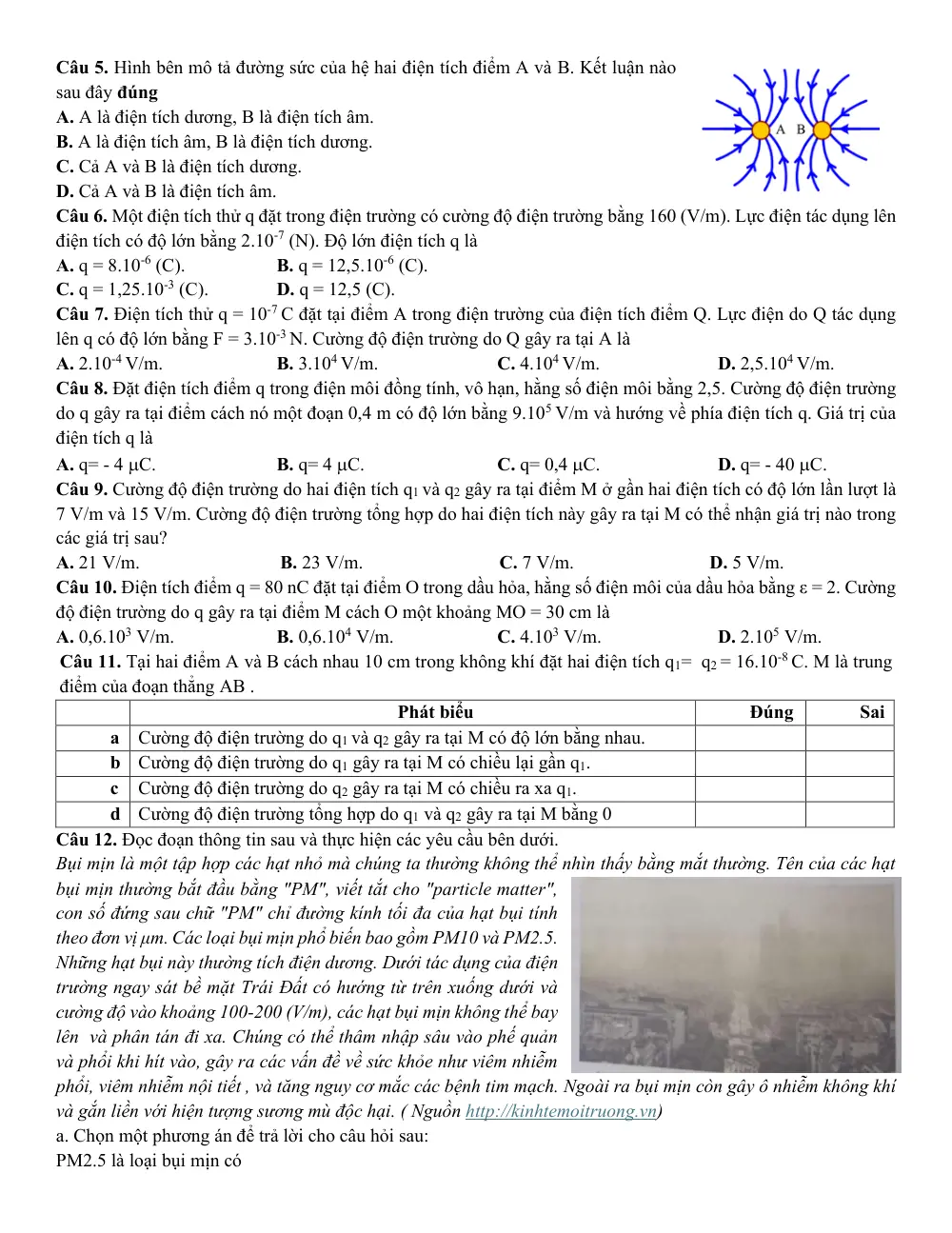 Đề cương ôn tập Giữa kì 2 Vật lí 11 năm 2025-2026 trường THPT Trần Phú (Hà Nội) - trang 5