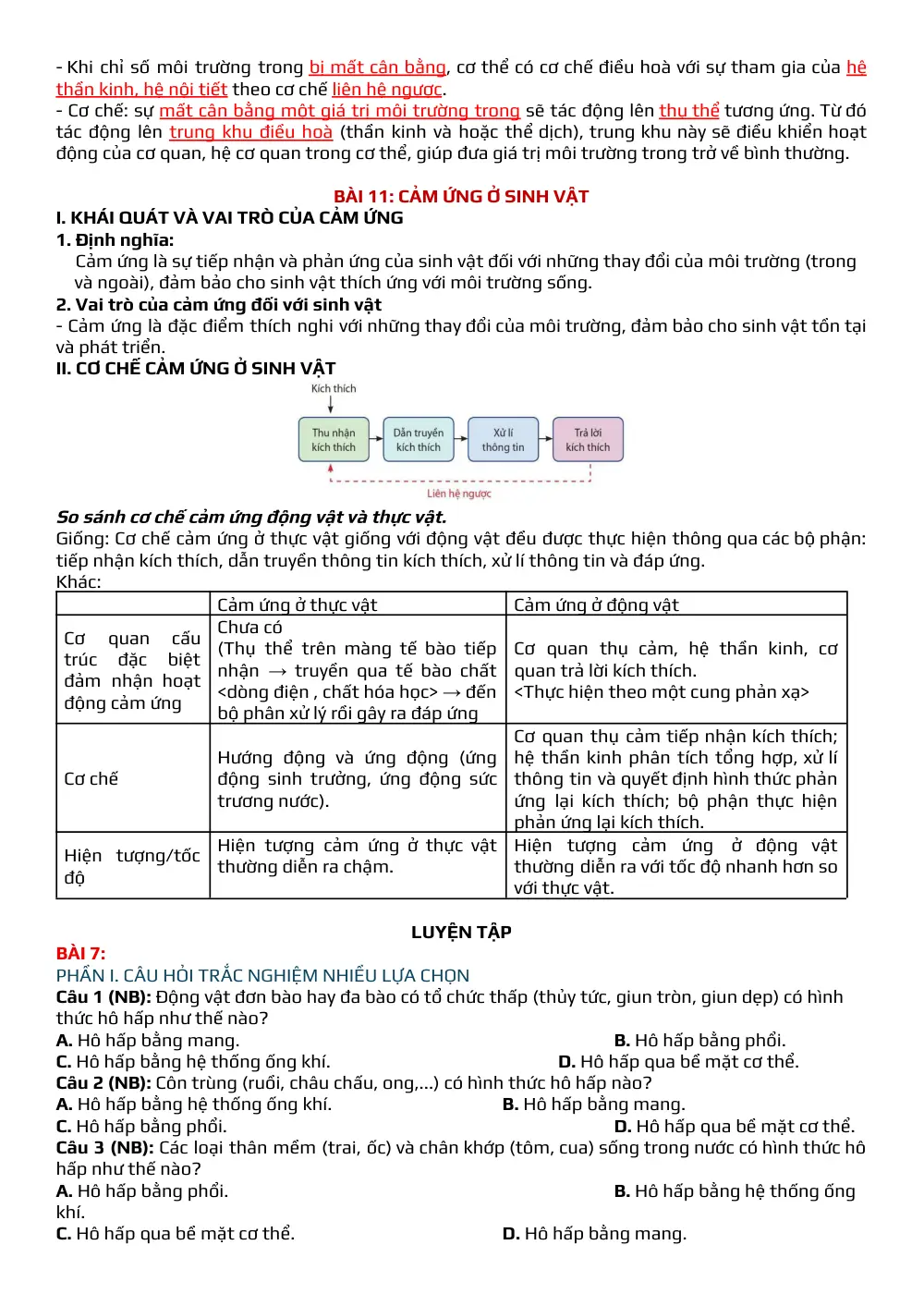 Đề cương ôn tập Học kì 1 Sinh học 11 năm 2025-2026 trường THPT Đức Trọng (Lâm Đồng) - trang 6