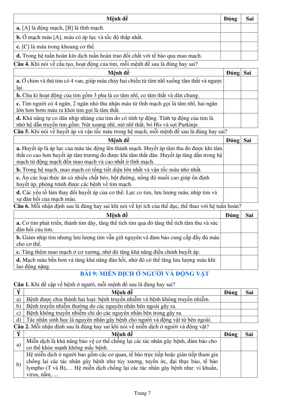 Đề cương ôn tập Học kì 1 Sinh học 11 năm 2024-2025 trường THPT Linh Trung (TP Hồ Chí Minh) - trang 7