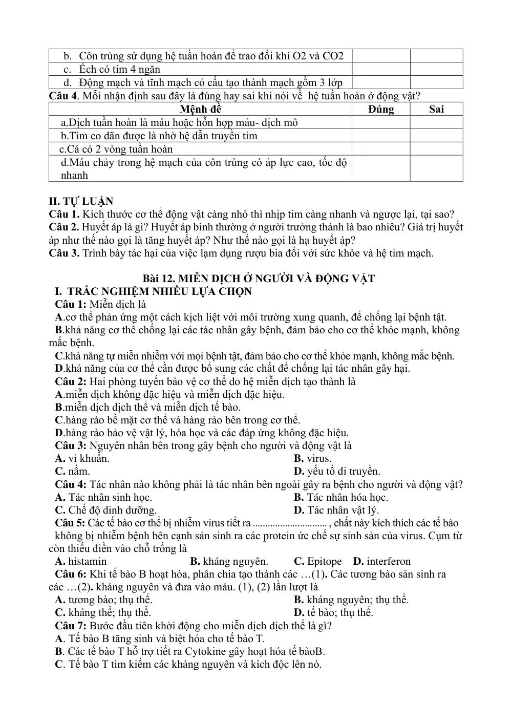 Đề cương ôn tập Học kì 1 Sinh học 11 năm 2024-2025 trường THPT Ngô Quyền (Đà Nẵng) - trang 13