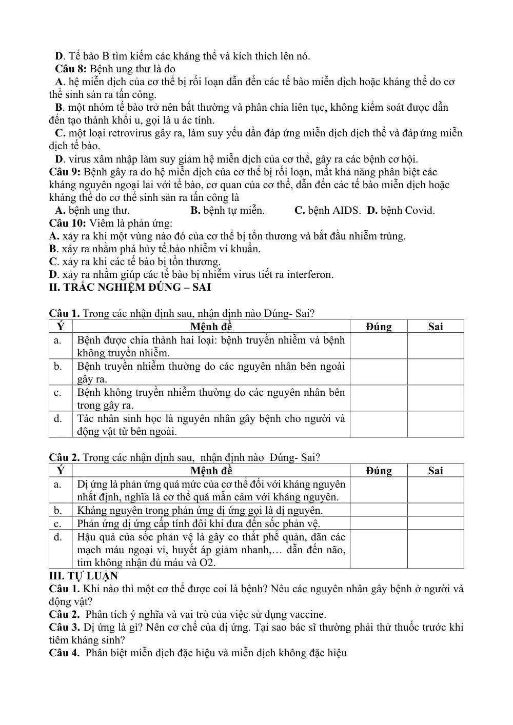 Đề cương ôn tập Học kì 1 Sinh học 11 năm 2024-2025 trường THPT Ngô Quyền (Đà Nẵng) - trang 14