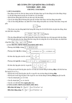 Trang đầu Đề cương ôn tập Học kì 1 Vật lí 11 năm 2025-2026 trường THPT Bùi Hữu Nghĩa (Cần Thơ)