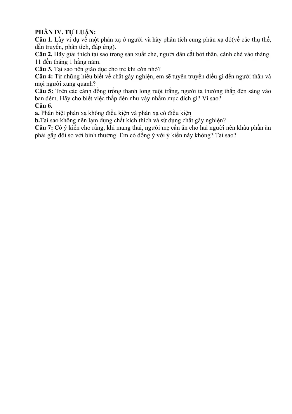 Đề cương ôn tập Giữa kì 2 Sinh học 11 năm 2025-2026 trường THPT A Túc (Quảng Trị) - trang 9
