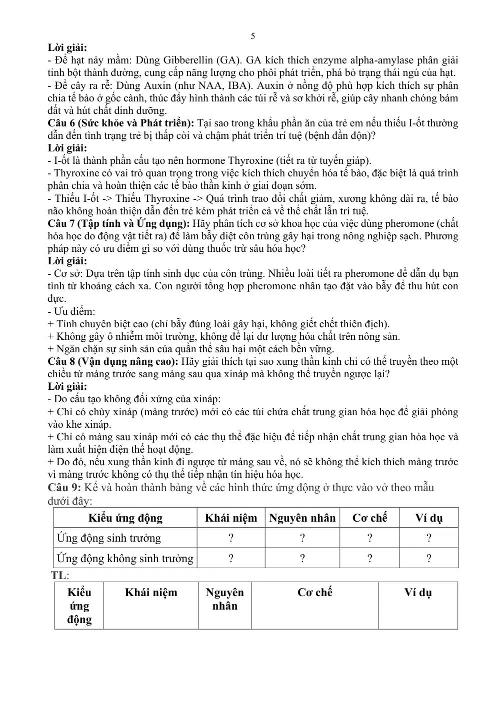 Đề cương ôn tập Giữa kì 2 Sinh học 11 năm 2025-2026 trường THPT Dân tộc Nội trú Sơn Động (Bắc Ninh) - trang 5