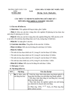 Trang đầu Đề cương ôn tập Giữa kì 1 Hóa học 11 năm 2024-2025 trường THPT Châu Văn Liêm (Cần Thơ)