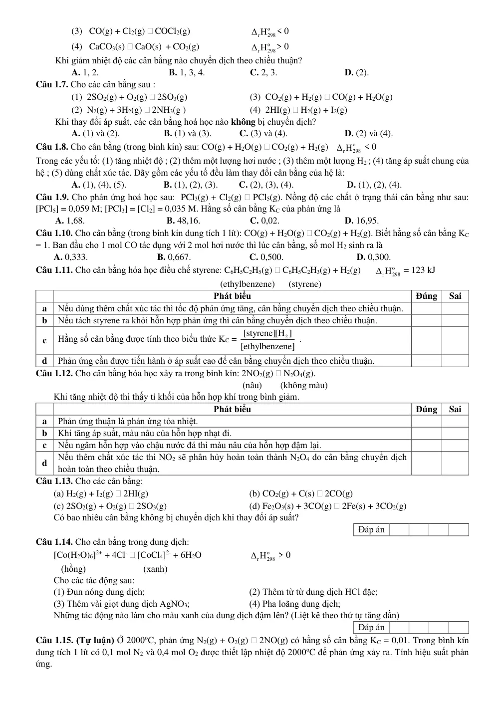 Đề cương ôn tập Giữa kì 1 Hóa học 11 năm 2025-2026 trường THPT Trần Phú (Hà Nội) - trang 2