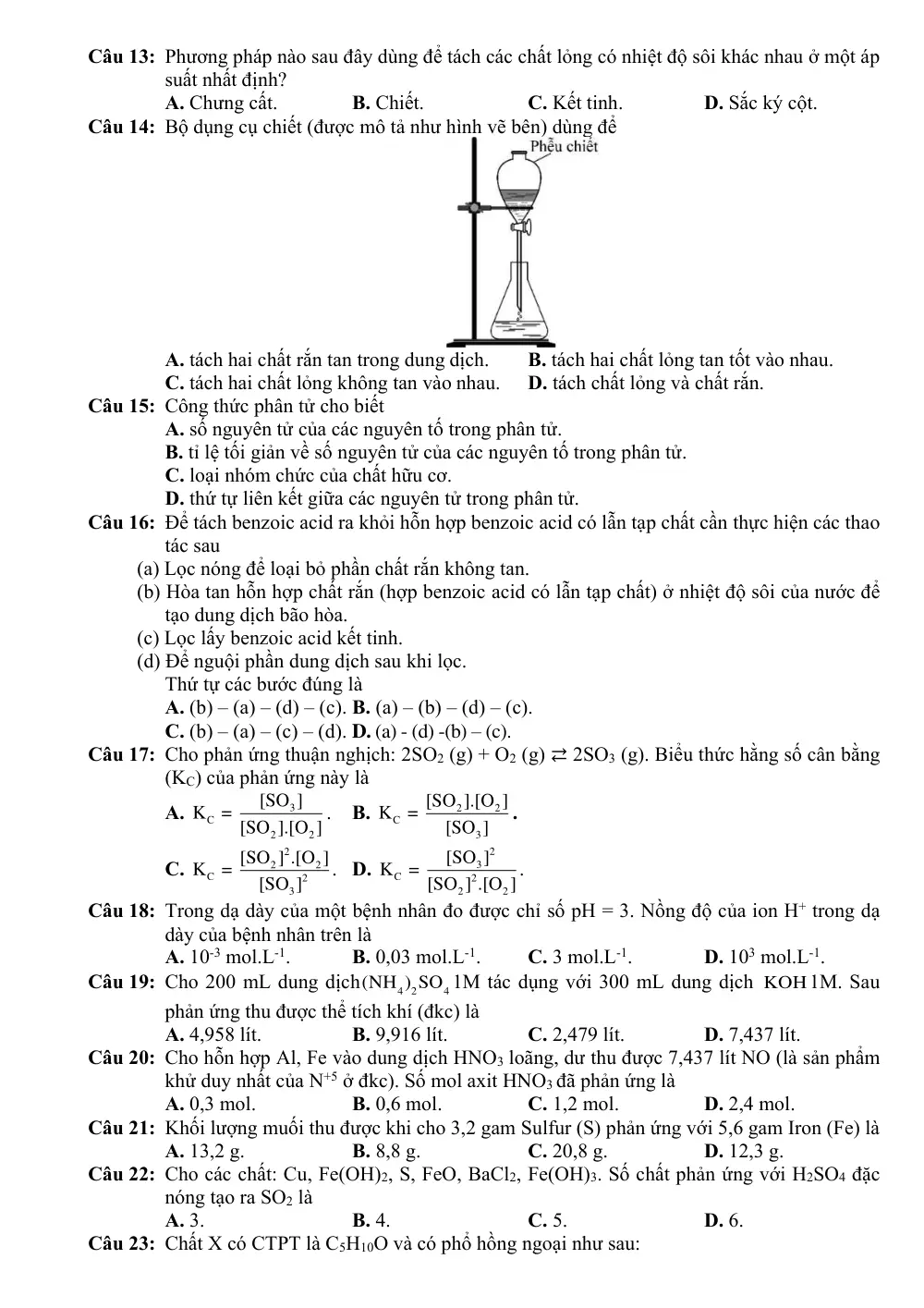 Đề cương ôn tập Học kì 1 Hóa học 11 năm 2023-2024 trường THPT Ngô Quyền (Đà Nẵng) - trang 13