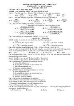 Trang đầu Đề cương ôn tập Học kì 1 Hóa học 11 năm 2024-2025 trường THPT Phạm Phú Thứ (Đà Nẵng)