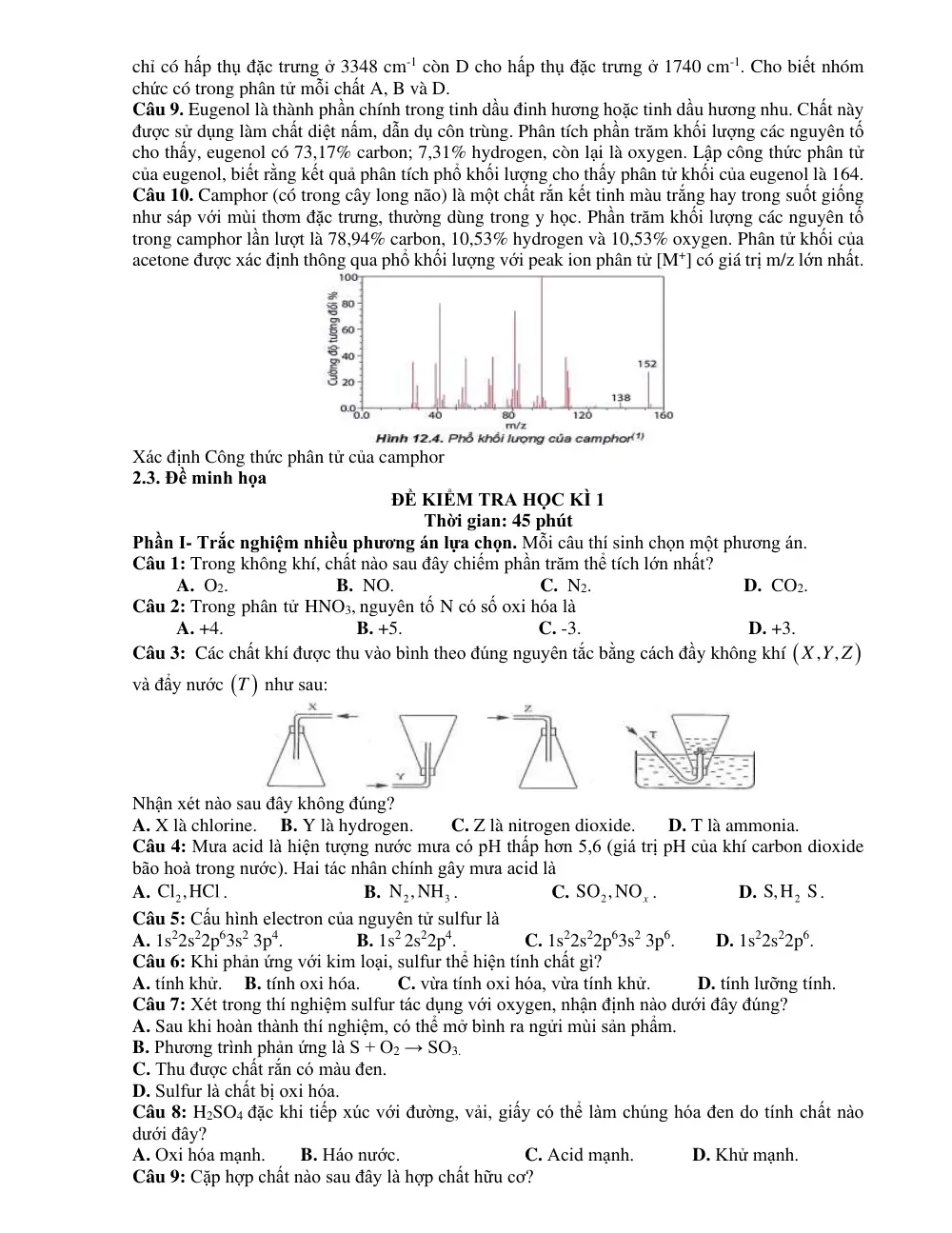 Đề cương ôn tập Học kì 1 Hóa học 11 năm 2025-2026 trường THPT Hoàng Văn Thụ (Hà Nội) - trang 10