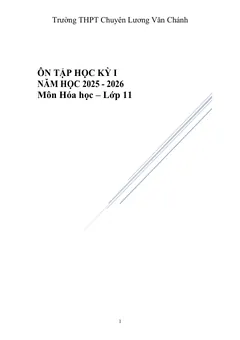 Trang đầu Đề cương ôn tập Học kì 1 Hóa học 11 năm 2025-2026 trường THPT chuyên Lương Văn Chánh (Đắk Lắk)