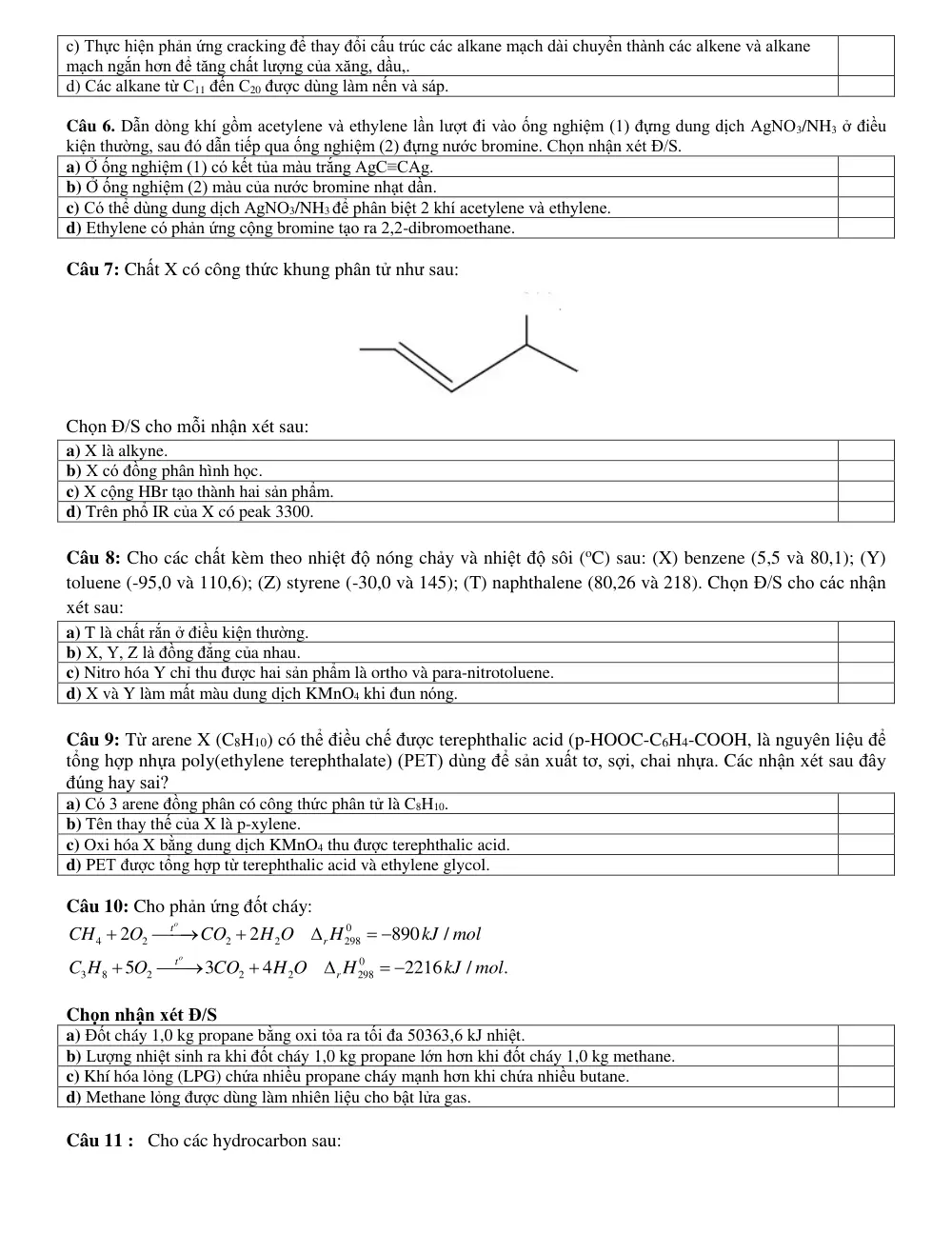 Đề cương ôn tập Giữa kì 2 Hóa học 11 năm 2023-2024 trường THPT Hoàng Văn Thụ (Hà Nội) - trang 5