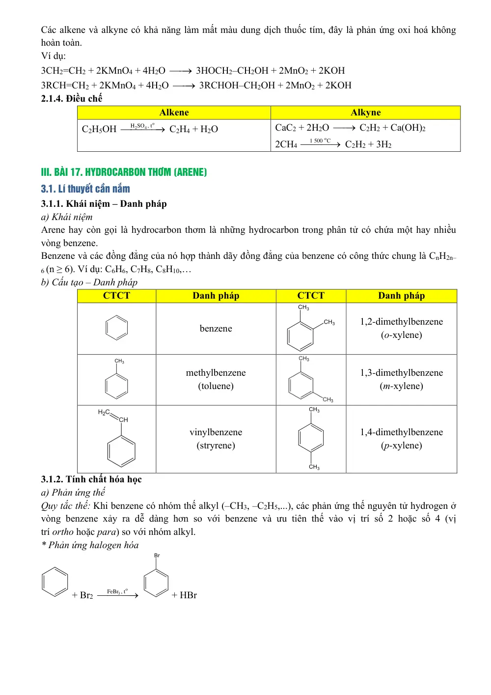 Đề cương ôn tập Giữa kì 2 Hóa học 11 năm 2023-2024 trường THPT chuyên Lương Văn Chánh (Đắk Lắk) - trang 6