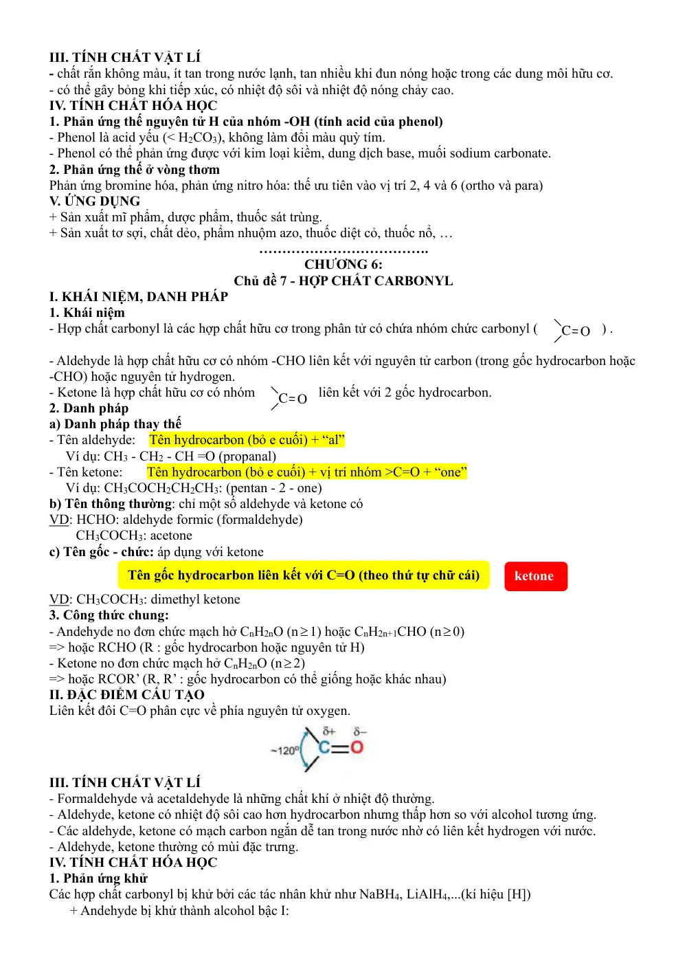 Đề cương ôn tập Học kì 2 Hóa học 11 năm 2023-2024 trường THPT Thanh Khê (Đà Nẵng) - trang 6