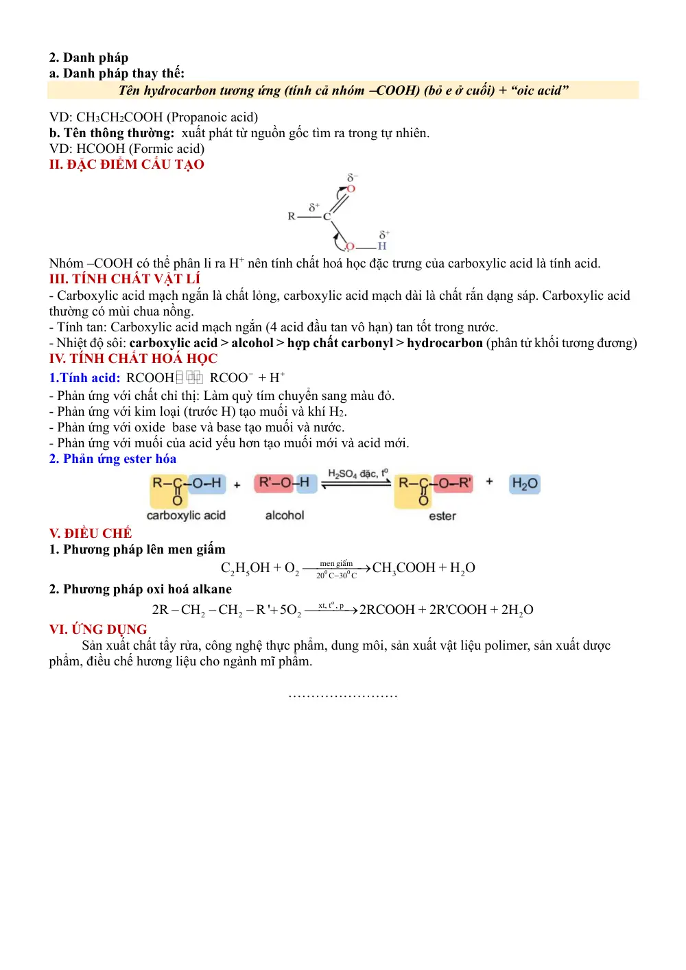 Đề cương ôn tập Học kì 2 Hóa học 11 năm 2023-2024 trường THPT chuyên Lương Văn Chánh (Đắk Lắk) - trang 9