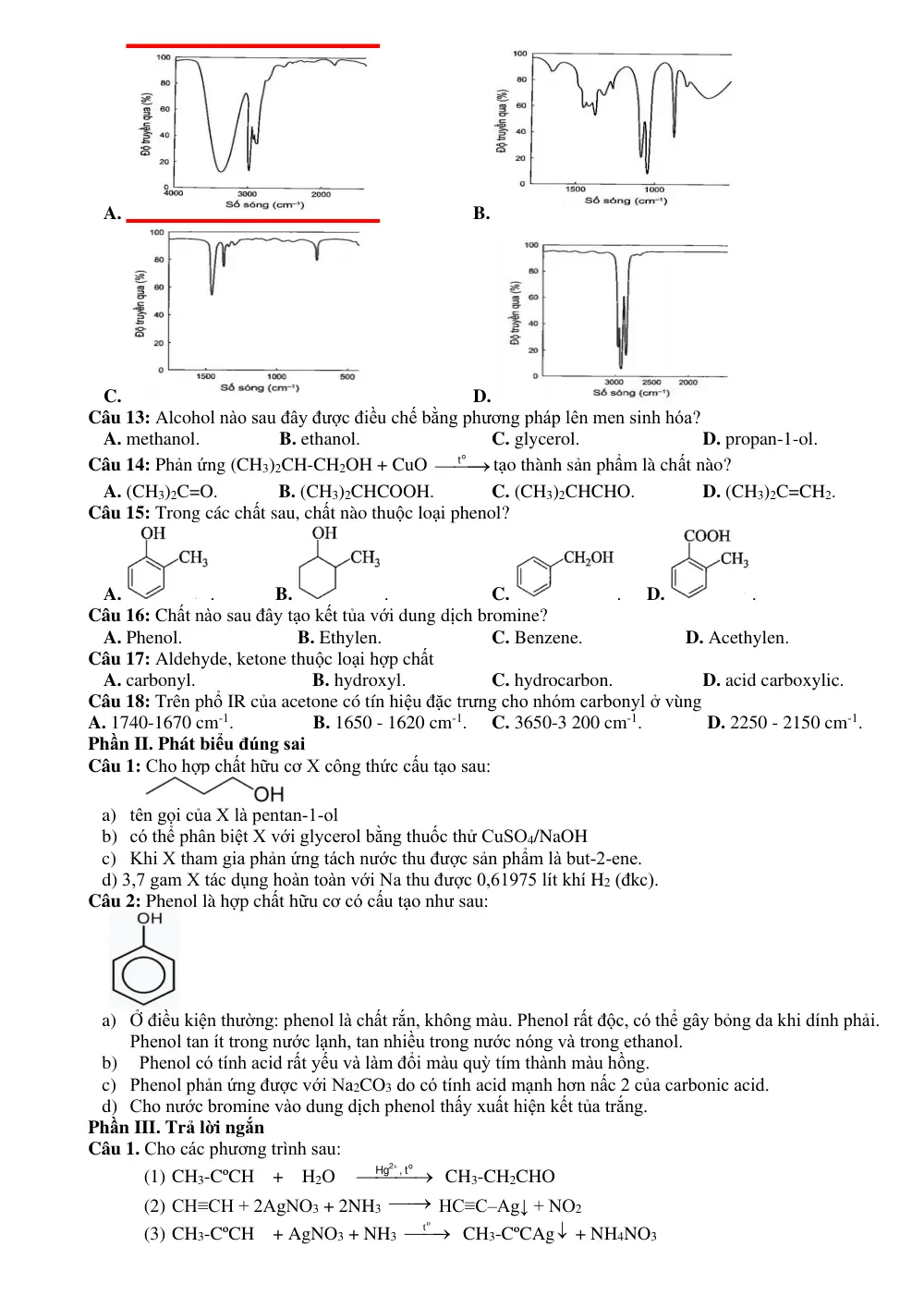 Đề cương ôn tập Học kì 2 Hóa học 11 năm 2025-2026 trường THPT Phạm Phú Thứ (Đà Nẵng) - trang 6