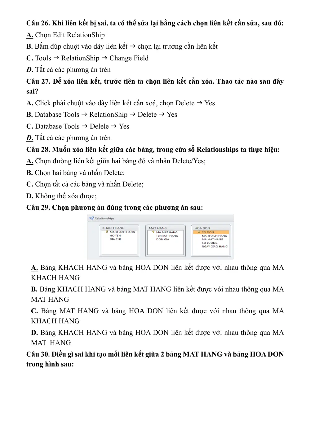 Đề cương ôn tập Giữa kì 2 Tin học 11 năm 2025-2026 trường THPT Hàn Thuyên (Bắc Ninh) - trang 4