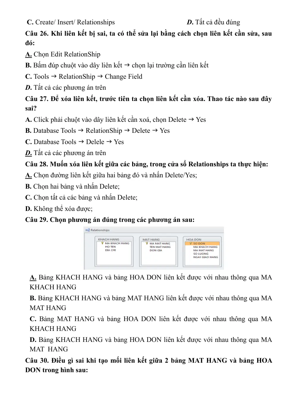 Đề cương ôn tập Giữa kì 2 Tin học 11 năm 2024-2025 trường THPT Hàn Thuyên (Bắc Ninh) - trang 4