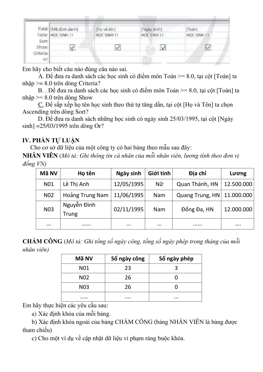 Đề cương ôn tập Học kì 1 Tin học 11 năm 2024-2025 trường THPT Hàn Thuyên (Bắc Ninh) - trang 7