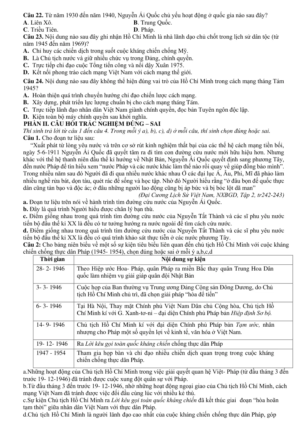 Đề cương ôn tập Học kì 2 Lịch sử 12 năm 2025-2026 trường THPT Hoàng Văn Thụ (Hà Nội) - trang 9