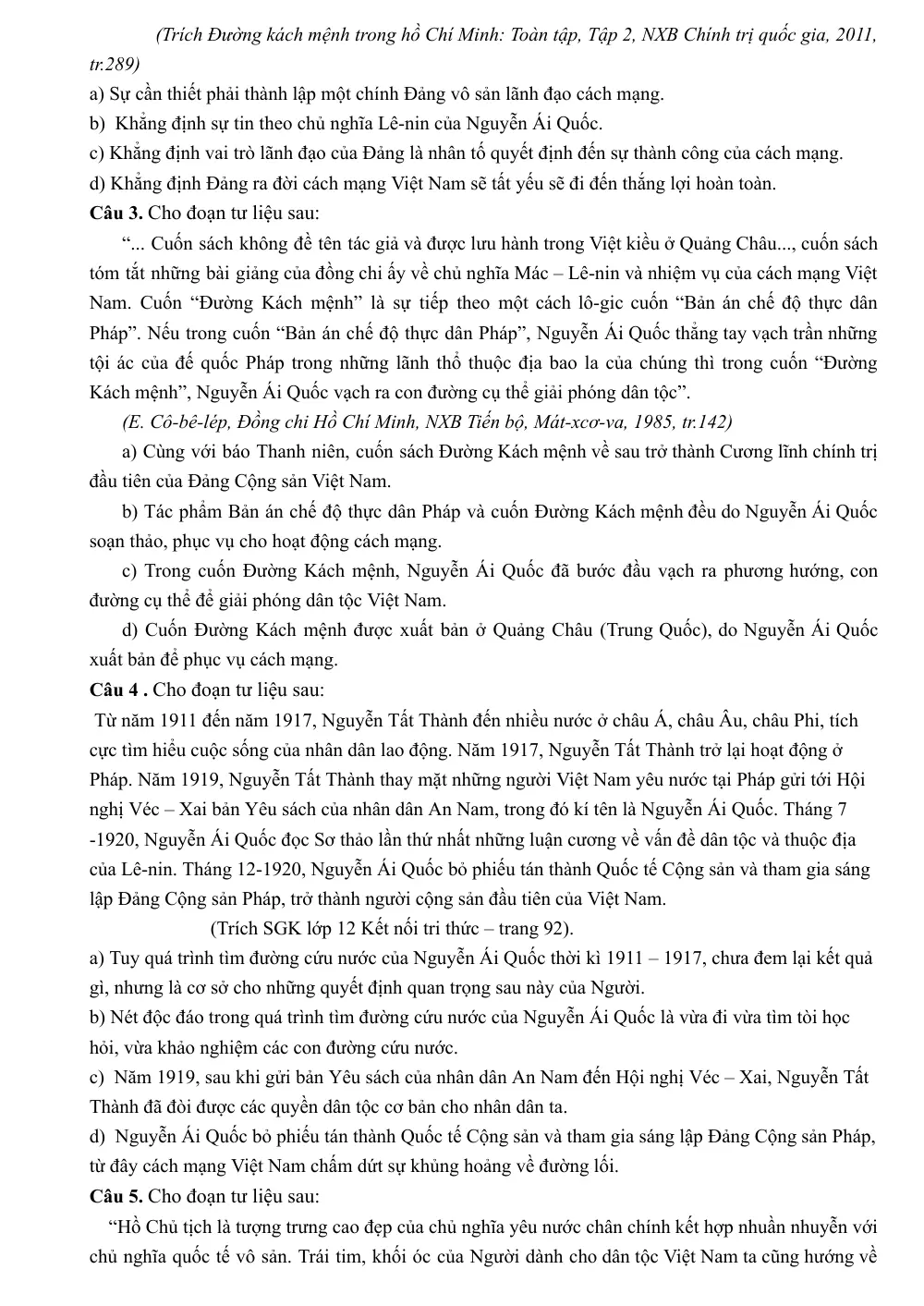 Đề cương ôn tập Học kì 2 Lịch sử 12 năm 2025-2026 trường THPT Phạm Phú Thứ (Đà Nẵng) - trang 10