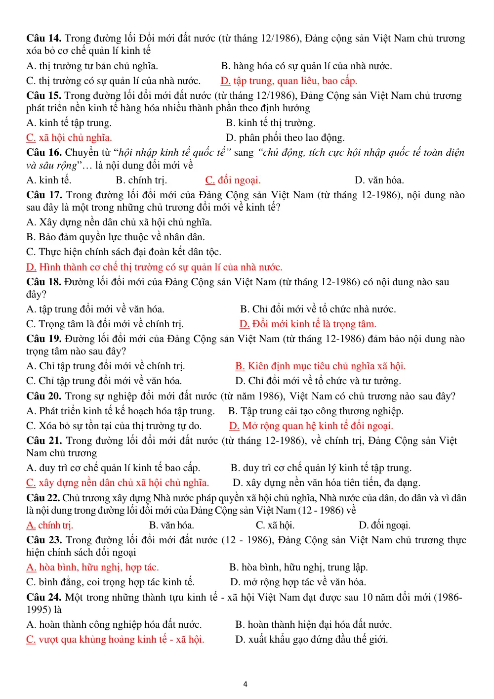 Đề cương ôn tập Học kì 2 Lịch sử 12 năm 2024-2025 trường THPT An Khánh (Cần Thơ) - trang 4