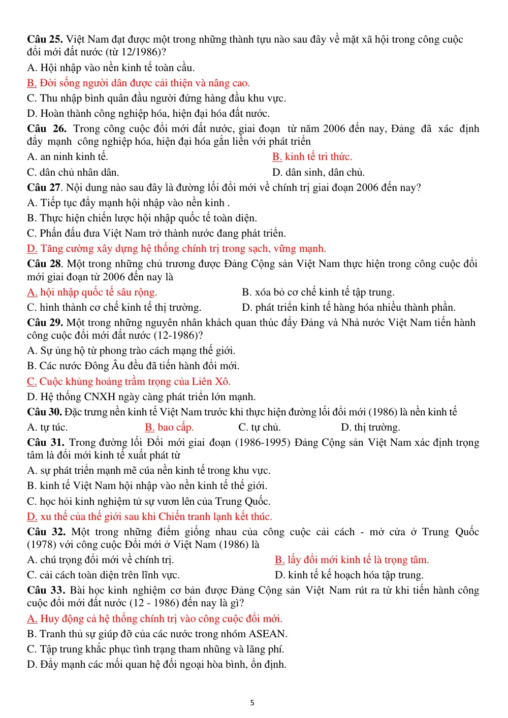 Đề cương ôn tập Học kì 2 Lịch sử 12 năm 2024-2025 trường THPT An Khánh (Cần Thơ) - trang 5
