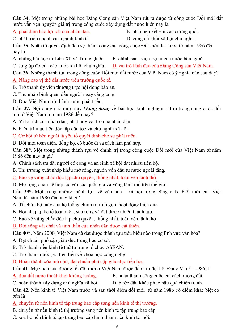 Đề cương ôn tập Học kì 2 Lịch sử 12 năm 2024-2025 trường THPT An Khánh (Cần Thơ) - trang 6