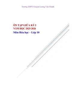 Trang đầu Đề cương ôn tập Giữa kì 1 Hóa học 10 năm 2025-2026 trường THPT Chuyên Lương Văn Chánh (Đắk Lắk)