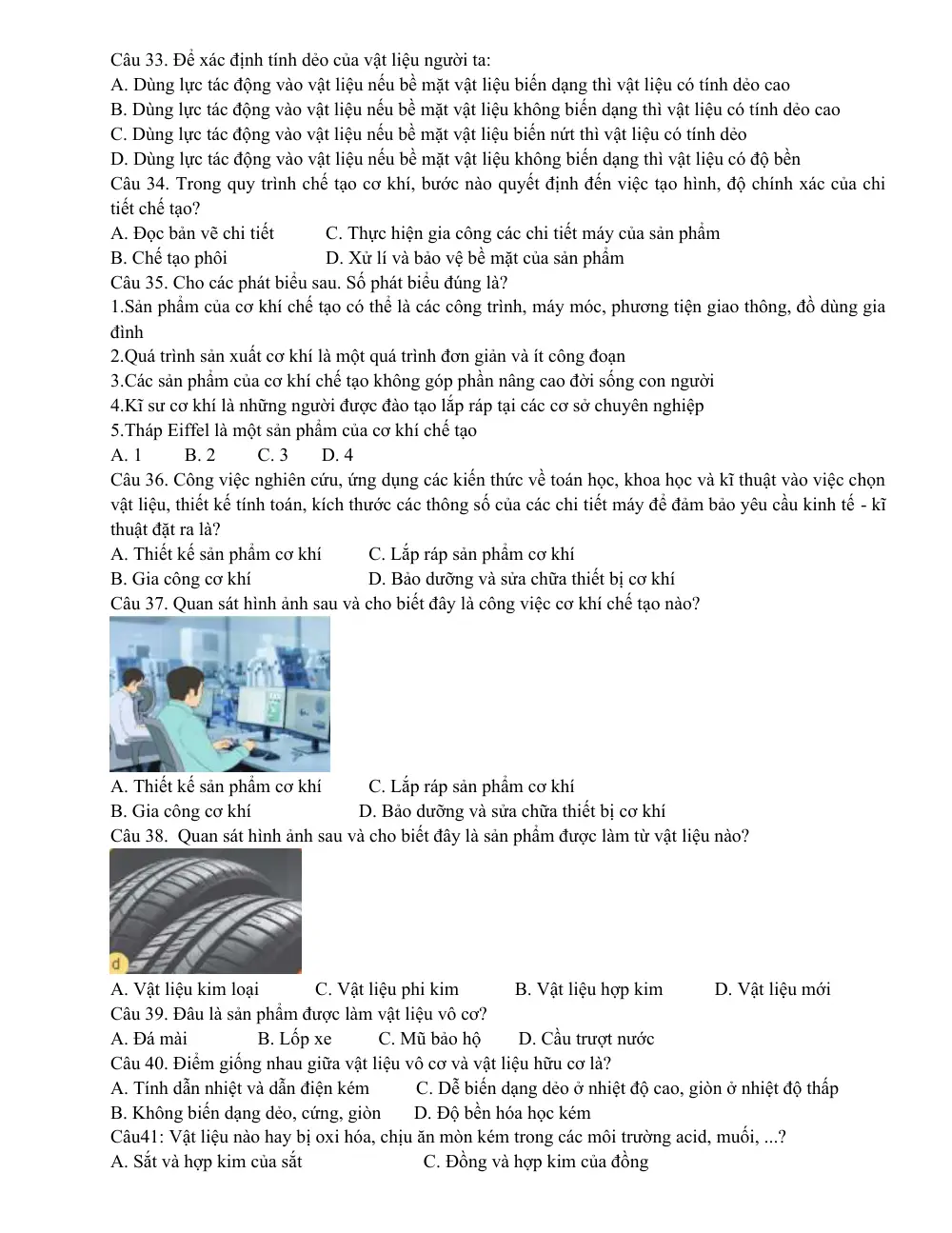 Đề cương ôn tập Giữa kì 1 Công nghệ Công nghiệp 11 năm 2025-2026 trường THPT Hoàng Văn Thụ (Hà Nội) - trang 5